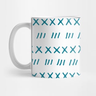 Ocean Blue and White Hand Drawn Pattern Mug